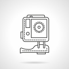 Fototapeta premium Sport camera flat line vector icon