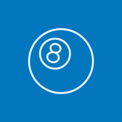 Billiard ball line icon.