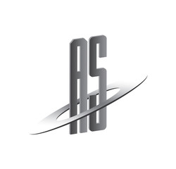 AS initial logo with silver sphere