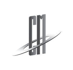 CM initial logo with silver sphere