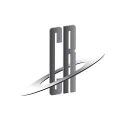 CR initial logo with silver sphere