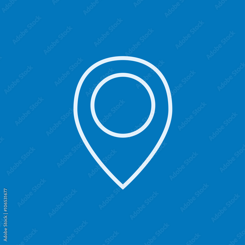 Poster map pointer line icon.