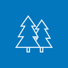 Obraz premium Pine trees line icon.