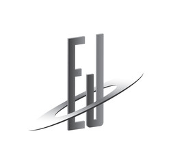 EJ initial logo with silver sphere