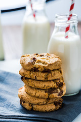 vintage milk bottle and homemade cookies