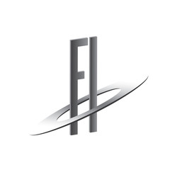 FI initial logo with silver sphere