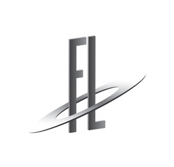 FL initial logo with silver sphere