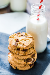 vintage milk bottle and homemade cookies