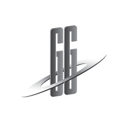 GG initial logo with silver sphere