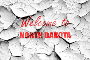 Grunge cracked Welcome to north dakota