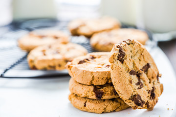 vintage milk bottle and homemade cookies