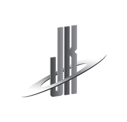 Obraz premium JK initial logo with silver sphere