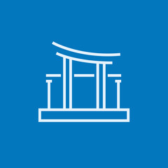 Torii gate line icon.