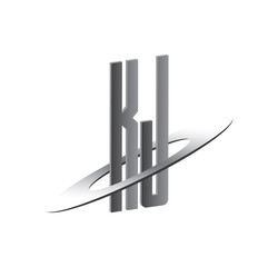 Obraz premium KJ initial logo with silver sphere