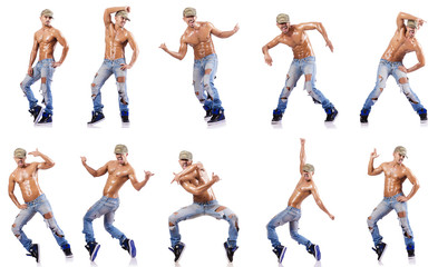 Dancer dancing dances isolated on white