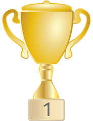 vector image a gold winner's trophy.