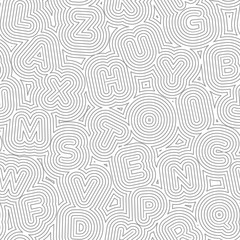Abstract vector pattern with letters in an organic maze.