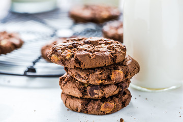vintage milk bottle and homemade cookies