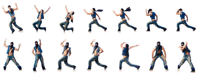 Dancer dancing on the white