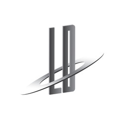 LD initial logo with silver sphere