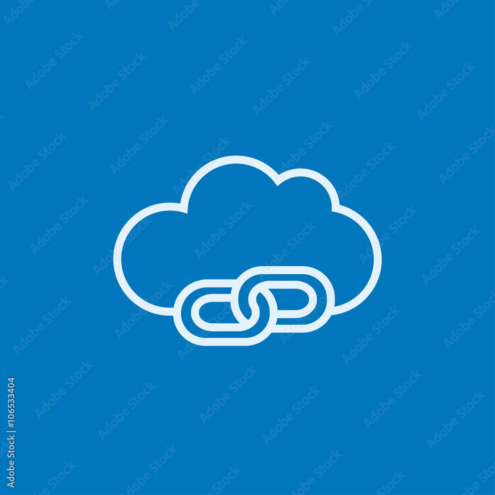 Poster cloud computing line icon.