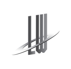 LW initial logo with silver sphere