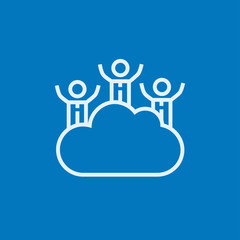 Cloud computing line icon.