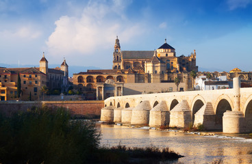 Fototapeta premium Cordoba with Roman bridge and Mosque-cathedral