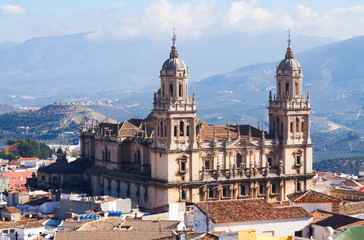 View of Renaissance style Cathedral in Jaen