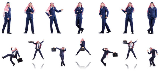 Set of photos with arab businessman