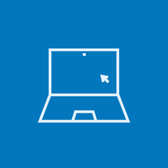 Laptop with cursor line icon.