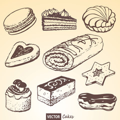 Set of vector cakes