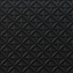 Black abstract background - circles and squares  geometric relief pattern
