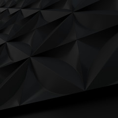 Black abstract background - circles and squares  geometric relief pattern