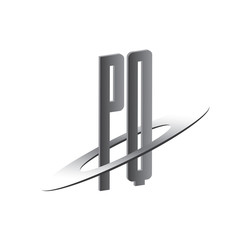 PQ initial logo with silver sphere