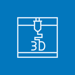 Tree D printing line icon.