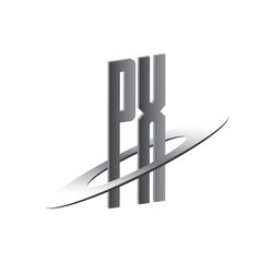 PX initial logo with silver sphere