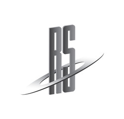 RS initial logo with silver sphere