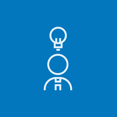 Businessman with idea line icon.