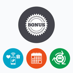 Bonus sign icon. Special offer star symbol