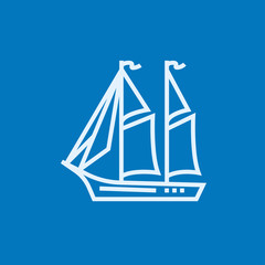 Sailboat line icon.