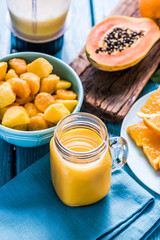 blended exotic fruit smoothie