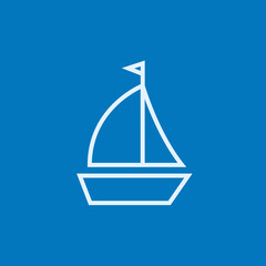 Sailboat line icon.