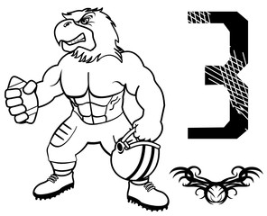 Fototapeta premium muscle eagle american football uniform in vector format 