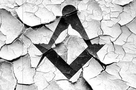 Grunge cracked Masonic freemasonry symbol