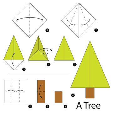 Step by step instructions how to make origami A Tree.