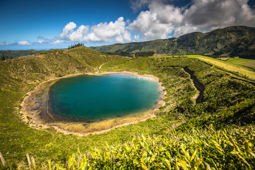 Beautiful lake of Sete Cidades, Azores, Portugal Europe