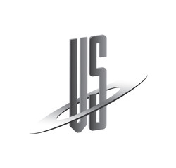 VS initial logo with silver sphere