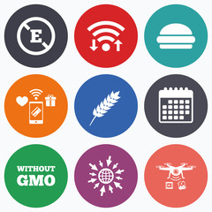 Food additive icon. Hamburger fast food sign.