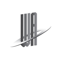 WA initial logo with silver sphere